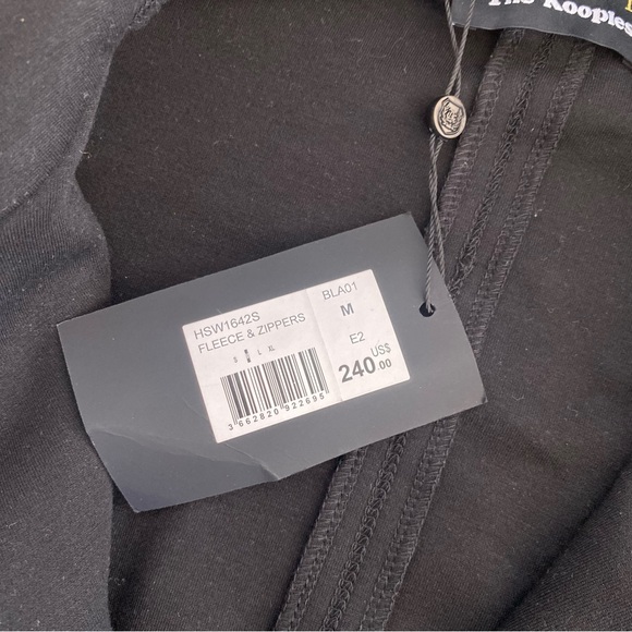 The Kooples Fleece Knit Moto Motorcycle Jacket Coat French Paris Stripe Grunge - Picture 7 of 10